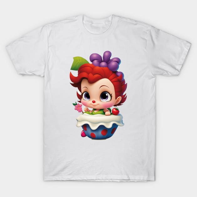 Cupcake Chibi Delight T-Shirt by TooplesArt